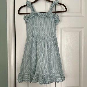 Janie and Jack green and white striped dress